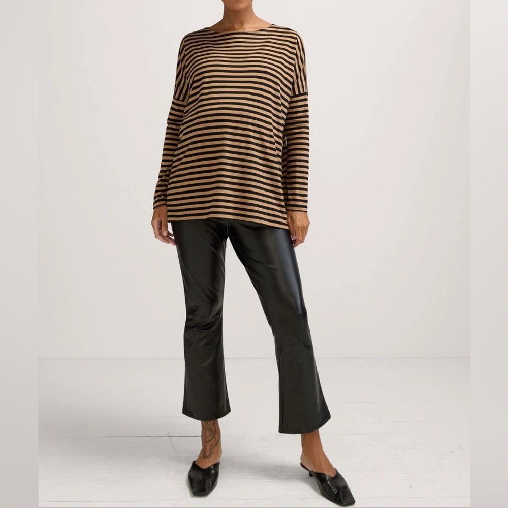 Hatch Vegan Stretch Leather Crop Flare